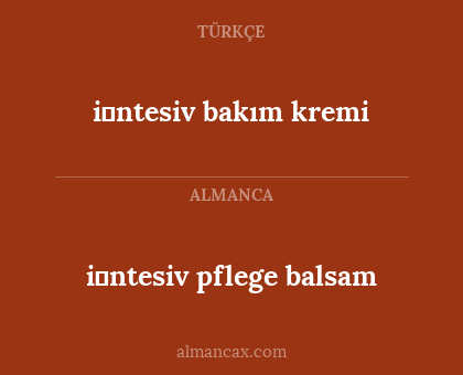 i̇ntesiv bakım kremi - i̇ntesiv pflege balsam