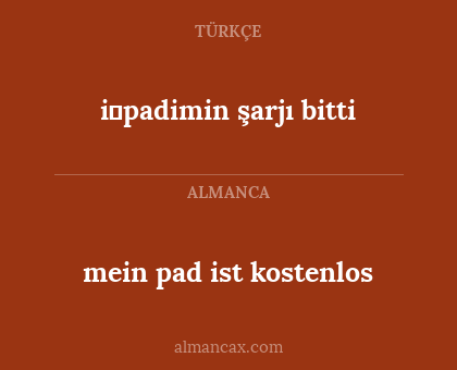 i̇padimin şarjı bitti - mein pad ist kostenlos