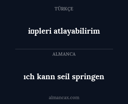 ıch kann seil springen - i̇pleri atlayabilirim