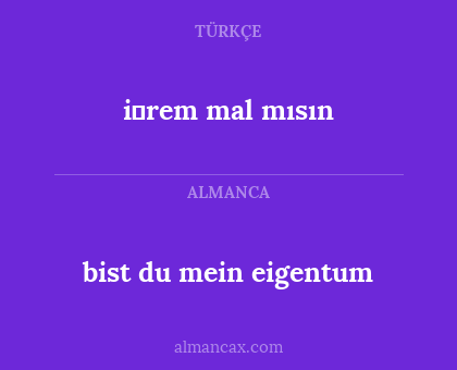bist du mein eigentum - i̇rem mal mısın
