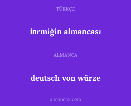 i̇rmiğin almancası - deutsch von würze