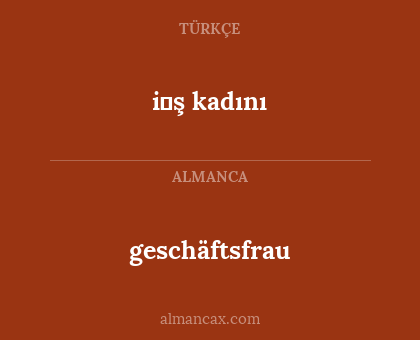 geschäftsfrau - i̇ş kadını