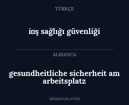 gesundheitliche sicherheit am arbeitsplatz - i̇ş sağlığı güvenliği