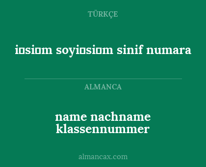 name nachname klassennummer - i̇si̇m
soyi̇si̇m
sinif
numara