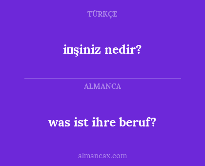 was ist ihre beruf? - i̇şiniz nedir?