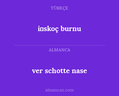 i̇skoç burnu - ver schotte nase
