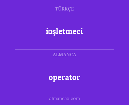operator - i̇şletmeci