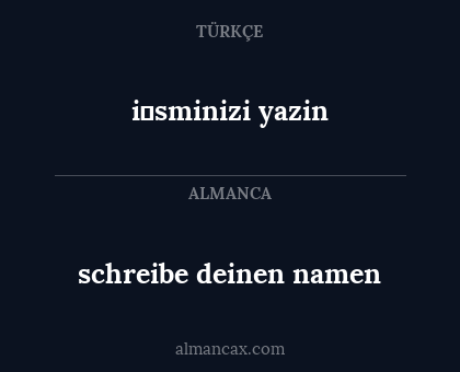 i̇sminizi yazin - schreibe deinen namen
