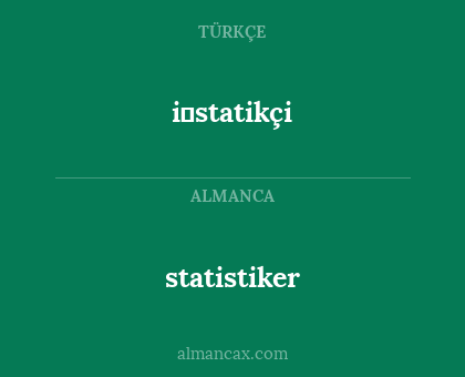 statistiker - i̇statikçi
