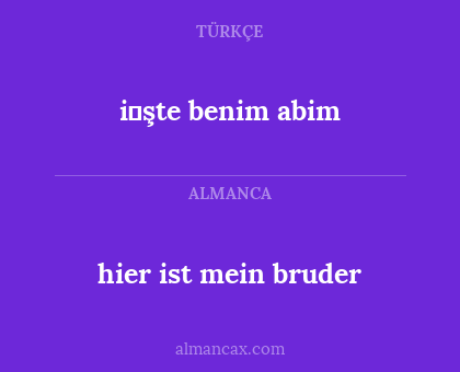 hier ist mein bruder - i̇şte benim abim