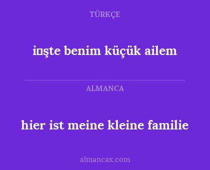 hier ist meine kleine familie - i̇şte benim küçük ailem