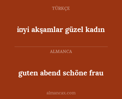 guten abend schöne frau - i̇yi akşamlar güzel kadın
