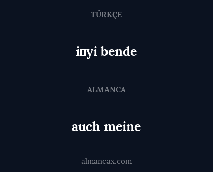 auch meine - i̇yi bende