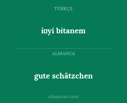 gute schätzchen - i̇yi bitanem