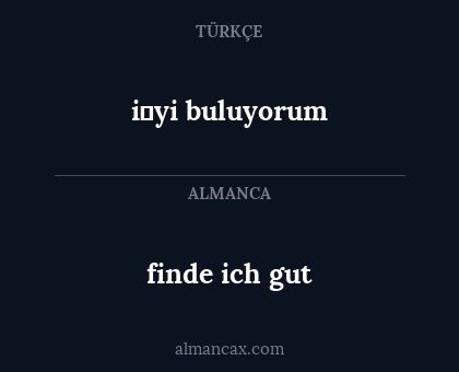 i̇yi buluyorum - finde ich gut
