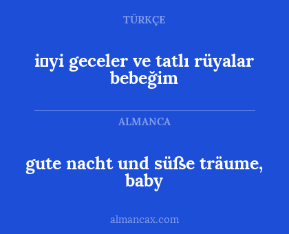 i̇yi geceler ve tatlı rüyalar bebeğim - gute nacht und süße träume, baby