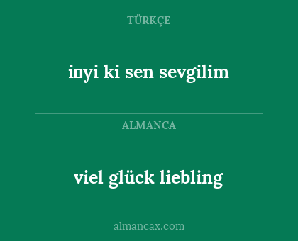 viel glück liebling - i̇yi ki sen sevgilim