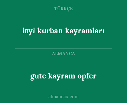 gute kayram opfer - i̇yi kurban kayramları