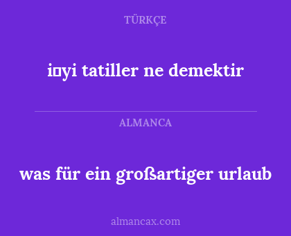 i̇yi tatiller ne demektir - was für ein großartiger urlaub