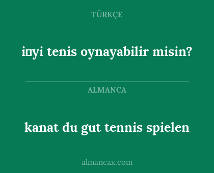 kanat du gut tennis spielen - i̇yi tenis oynayabilir misin?