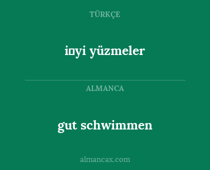 gut schwimmen - i̇yi yüzmeler