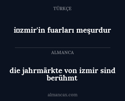 i̇zmir'in fuarları meşurdur - die jahrmärkte von izmir sind berühmt