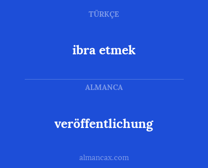 veröffentlichung - ibra etmek