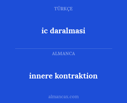 ic daralmasi - innere kontraktion