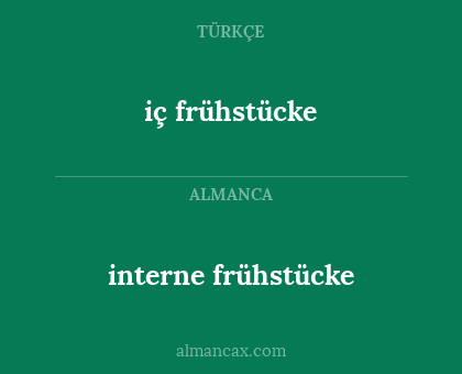 iç frühstücke - interne frühstücke