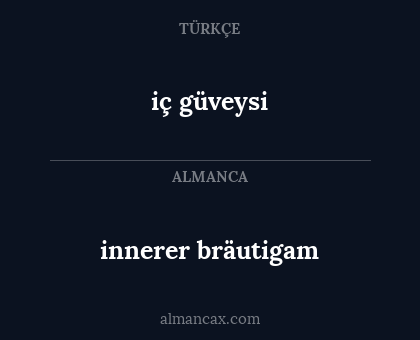 innerer bräutigam - iç güveysi