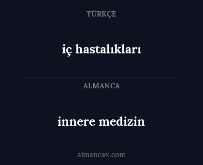 innere medizin - iç hastalıkları