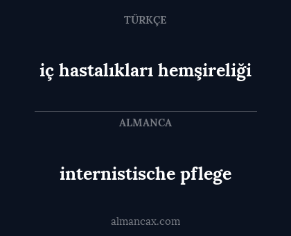 internistische pflege - iç hastalıkları hemşireliği