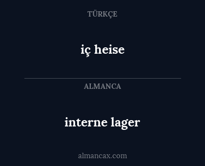 interne lager - iç heise