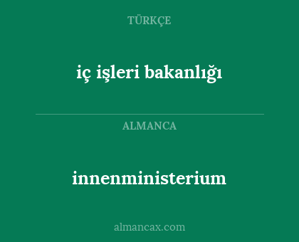 innenministerium - iç işleri bakanlığı