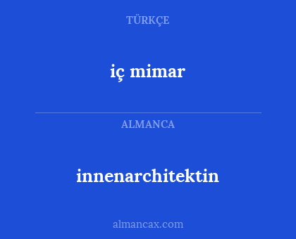 iç mimar - innenarchitektin