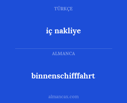 iç nakliye - binnenschifffahrt