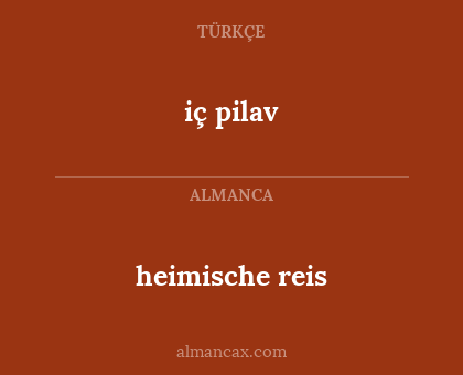 heimische reis - iç pilav