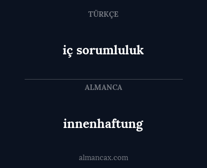 iç sorumluluk - innenhaftung