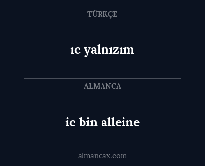 ic bin alleine - ıc yalnızım