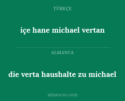 die verta haushalte zu michael - içe hane michael vertan