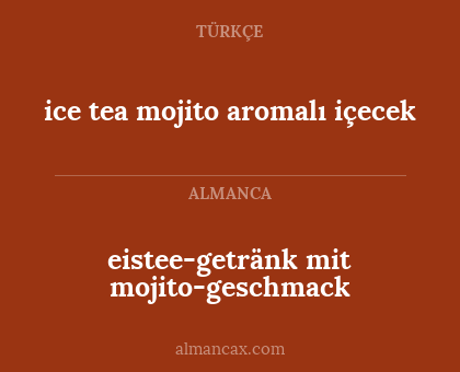eistee-getränk mit mojito-geschmack - ice tea mojito aromalı içecek