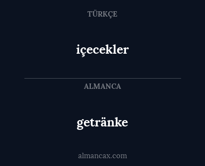 getränke - içecekler