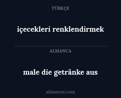 male die getränke aus - içecekleri renklendirmek
