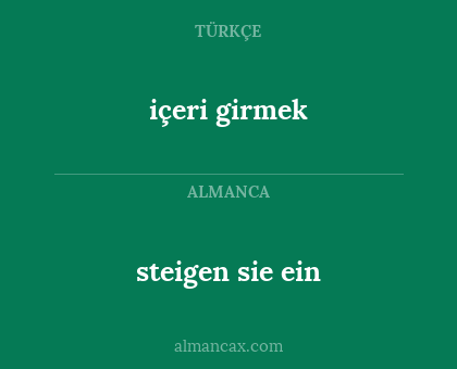 içeri girmek - steigen sie ein
