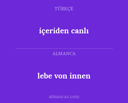 lebe von innen - içeriden canlı