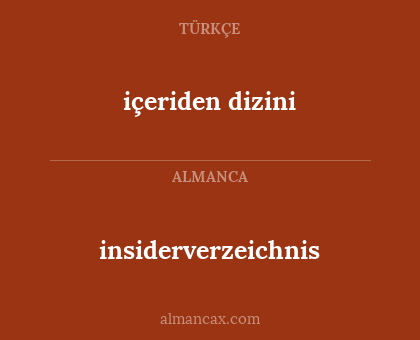 içeriden dizini - insiderverzeichnis
