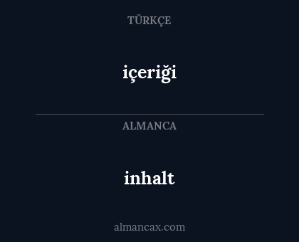 inhalt - içeriği