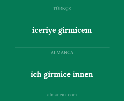 iceriye girmicem - ich girmice innen