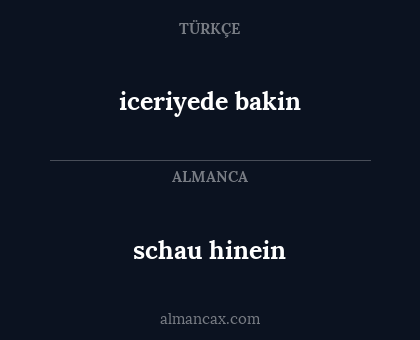 iceriyede bakin - schau hinein