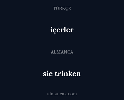 sie trinken - içerler
